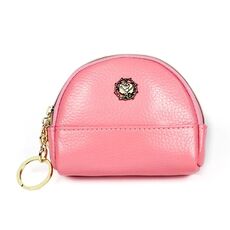 2027 Borsa a portafoglio con cerniera in pelle da donna doppia tasca piccola borsa a conchiglia (rosa)