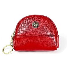 2027 Borsa a portafoglio con cerniera in pelle da donna doppia tasca piccola borsa a conchiglia (rossa)