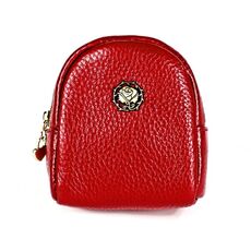 Portamonete in pelle con cerniera portatile piccola 2028 Lady (rosso)