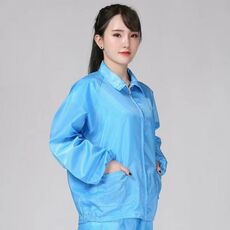 Tuta con risvolto giacca antistatica corta senza polvere, taglia: XXXXL (blu)