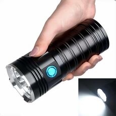 3 ingranaggi, K18Max 18XT6, flusso luminoso: 5400LM LED torcia (nero)