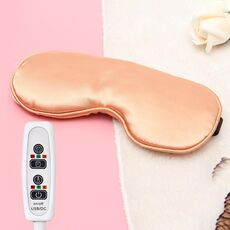 Maschera per gli occhi per dormire in Moxa in seta riscaldante con ricarica USB (oro rosa)