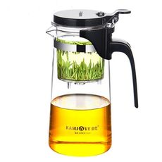 Kamjove Elegante tazza di tazza Bolla Teiera per ufficio Teiera Teiera resistente al calore Set di tè in vetro, modello: K-202 750ml
