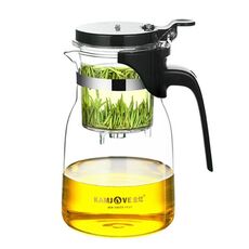 Kamjove Elegante tazza di tazza bolla teiera per ufficio fiore teiera resistente al calore set di tè in vetro, modello: K-205 900ml