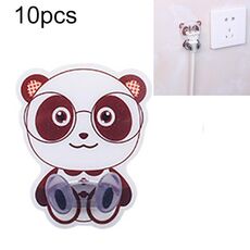 Gancio per cartoni animati con spina multifunzionale per cavo domestico da 10 pezzi (Panda per occhiali)