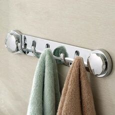 Gancio per ventosa Gancio per asciugamano da bagno Gancio multifunzionale per fila (cromato)