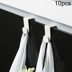 Gancio in plastica da 10 pezzi / 5 set per porta dell'armadio di stoccaggio domestico (bianco)