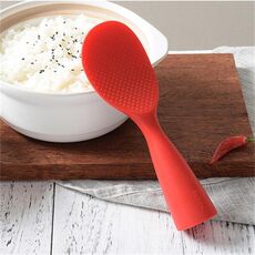 Cucchiaio per riso resistente alle alte temperature in silicone alimentare (rosso)