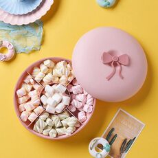 Soggiorno Casa Vassoio per pasticceria creativo Snack Box Dessert Frutta secca Caramelle Piatto di frutta in plastica, Stile: Rotondo (Rosa)