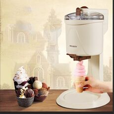 Macchina per cono di frutta per bambini con piccola macchina per gelato automatica per uso domestico, tipo di spina: spina europea (colore cioccolato)