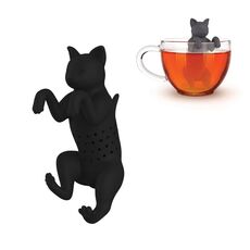 Perdita di tè in silicone per gattini (nero)
