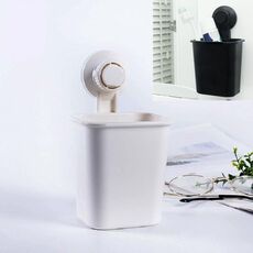 Mensola del bagno del portaspazzolino del dentifricio della parete di aspirazione (bianco)