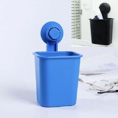 Mensola del bagno porta spazzolino da denti dentifricio a parete di aspirazione (blu)