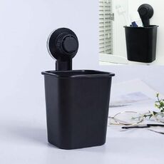 Mensola del bagno del portaspazzolino del dentifricio della parete di aspirazione (nero)