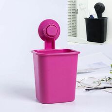 Mensola del bagno porta spazzolino da denti dentifricio a parete di aspirazione (rosa rossa)