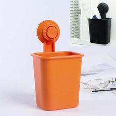 Mensola del bagno del portaspazzolino per dentifricio a parete di aspirazione (arancione)