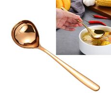 Cucchiaio per salsa in acciaio inossidabile 3 pezzi Cucchiaio creativo con manico lungo a testa grande, colore: oro rosa