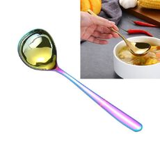 Cucchiaio per salsa in acciaio inossidabile 3 pezzi Cucchiaio creativo con manico lungo a testa grande, colore: colorato