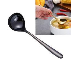 Cucchiaio per salsa in acciaio inossidabile 3 pezzi Cucchiaio creativo con manico lungo a testa grande, colore: nero