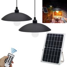 Lampada da parete solare da giardino Lampione stradale da esterno impermeabile a doppia luce con telecomando intelligente, stile: doppi lampadari