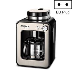 GOTECH Macchina da caffè piccola per uso domestico Macinatura automatica Caffettiera a gocciolamento commerciale integrata appena macinata, Stile: spina europea (nera)