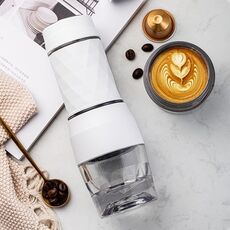 Mini tazza da caffè da esterno con macchina da caffè portatile a pressione manuale (bianca)