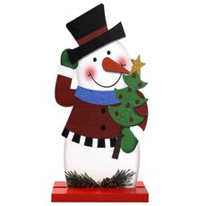 3 PCS Decorazioni per festival di Natale Decorazione per desktop con figure in legno, specifica: albero di pupazzo di neve