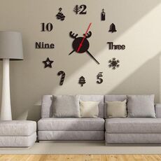 3 pezzi acrilico orologio da parete 3D fai da te soggiorno camera da letto parete sfondo decorazione (nero)