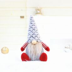 Decorazioni natalizie Regalo di decorazione bambola senza volto di Babbo Natale (grigio)
