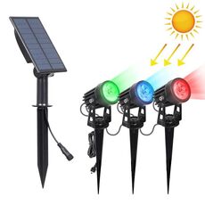 3W One for Three Faretto solare da esterno IP65 Lampada da prato a induzione con controllo della luce impermeabile, flusso luminoso: 300-400lm (fissazione ciclica RGB)