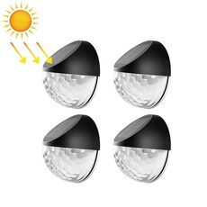 4 PCS SMD2835 Luce decorativa solare esterna per recinzione da giardino impermeabile, temperatura colore: 3000-3200K
