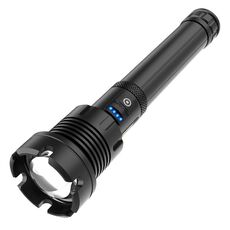 Torcia a LED P90 + COB impermeabile con ricarica micro USB lunga stile esterno, supporto display alimentazione e messa a fuoco telescopica e regolazione della luminosità a 7 livelli