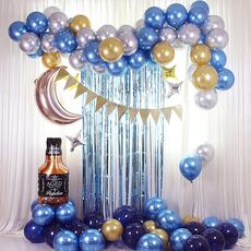Blue Balloon Set Appeso Bandiera Bandiera Whisky Balloon Catena Set Party Decoration Decoration Decoration Tung