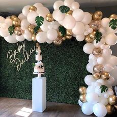 Set di palloncini della ghirlanda del pallone del tema del partito del partito dell'oro bianco
