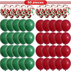 2 pezzi Natale rosso verde coriandoli palloncino set buon natale decorazioni feste natalizie