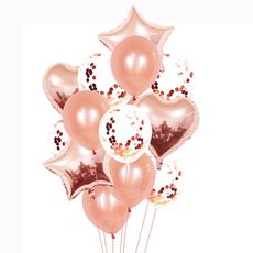 2 pezzi 18 pollici di perle di alluminio perla paillettes set decorazione della festa decorazione festiva (oro rosa)