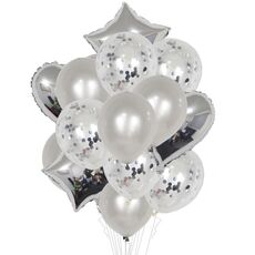 2 PCS 18 pollici in alluminio perla paillettes Set di palloncini decorazione della festa decorazione festiva (argento)