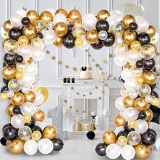 Classic Black Gold Latex Balloon Balloon Set di compleanno Party Balloon Chain Room Decorazione Set