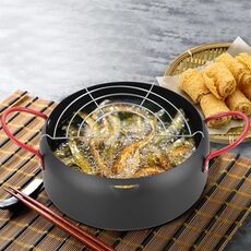 Tempura Hot Pot Pentola per friggitrice domestica Padella antiaderente con portafiltro, specifica: 20 cm senza clip