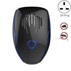 DC-9015 Mouse elettronico multifunzione a risparmio energetico a frequenza variabile per uso domestico e repellente per zanzare, Stile: spina UK (nero)