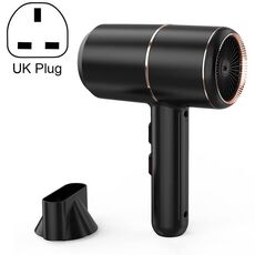 Home Dormitorio Mute Asciugacapelli ad aria calda e fredda ad alta potenza, spina UK 220V (nero)