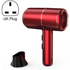 Home Dormitorio Mute Asciugacapelli ad aria calda e fredda ad alta potenza, spina UK 220V (rossa)