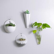 2 set 4 vasi da fiori in 1 a parete vasi da fiori in plastica pigri sul muro