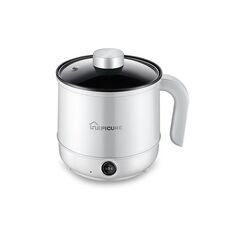 Fornello elettrico multifunzione Mini dormitorio per studenti che cucinano riso per friggere pentola antiaderente, spina americana da 110 V, colore: bianco pentola manuale singola (1,7 l)