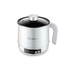Fornello elettrico multifunzione Mini dormitorio per studenti che cucinano riso per friggere pentola antiaderente, spina americana da 110 V, colore: bianco pentola singola intelligente (1,7 l)