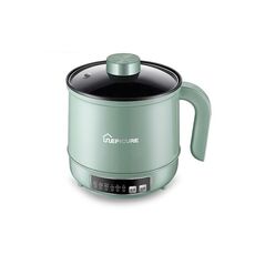Fornello elettrico multifunzione Mini dormitorio per studenti che cucinano riso per friggere pentola antiaderente, spina americana da 110 V, colore: verde pentola singola intelligente (1,7 l)