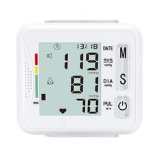 KWL-W01 Sfigmomanometro elettronico da polso intelligente automatico domestico, stile: inglese senza voce (bianco)