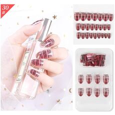 5 set Indossare Nail Art Balletto di Natale Unghie finte Prodotto finito Chiodo rimovibile (F741-30)