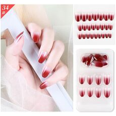 5 Set Indossare Nail Art Balletto di Natale Unghie finte Prodotto finito Chiodo rimovibile (F741-34)