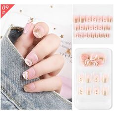 5 Set Indossare Nail Art Balletto di Natale Unghie finte Prodotto finito Unghie rimovibili da indossare (F741-9)
